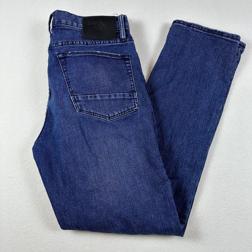 Roark Pants Mens 32 Blue Denim HWY 128 Straight Fit Jeans Distressed Medium Wash
